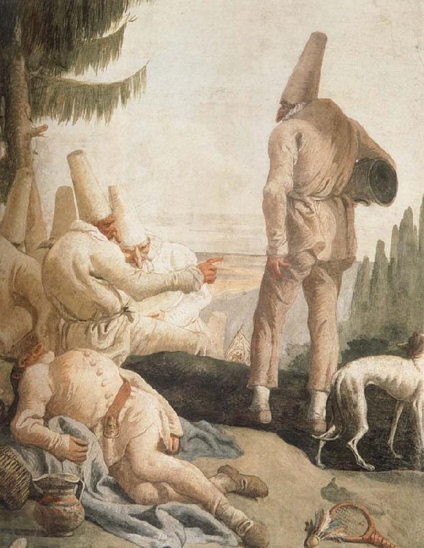 TIEPOLO, Giovanni Domenico Pulcinelle on Vacation Norge oil painting art